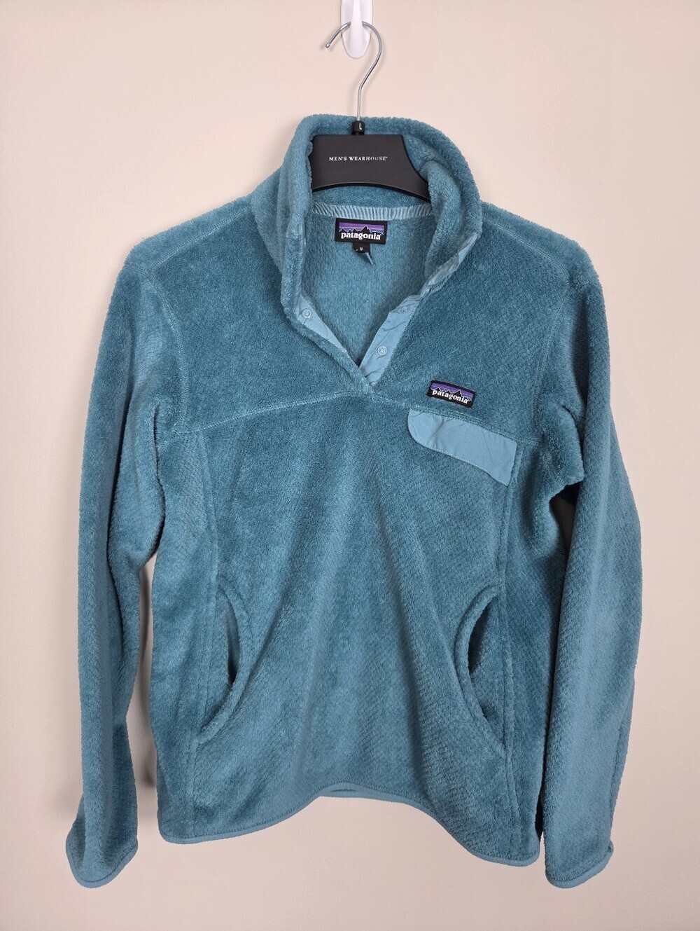 Patagonia Women's Medium Re-Tool 1/4 Snap-T Pullover Sweatshirt Pocket Teal